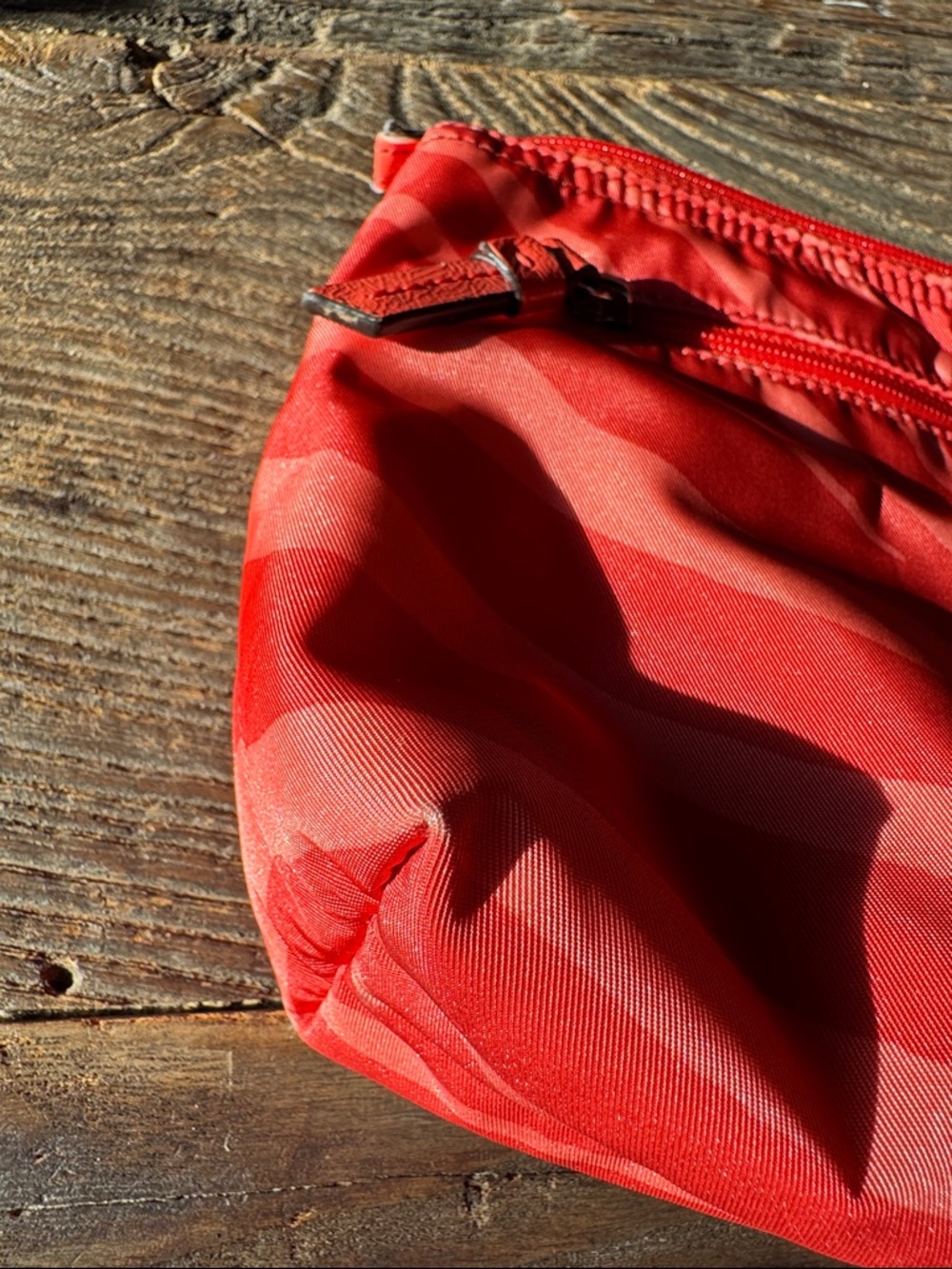 Coach hot orange zebra print nylon clutch, makeup bag, tote organizer - Picture 9 of 12